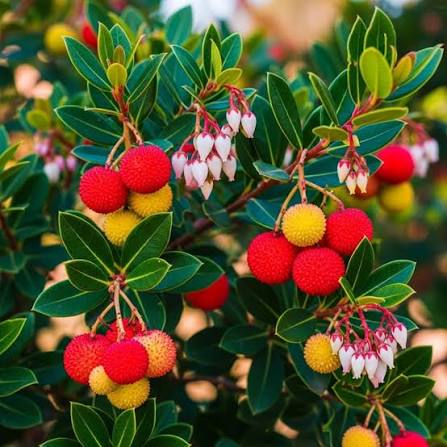 Dwarf Strawberry Tree Seeds for growing Arbutus unedo evergreen edible fruit plants