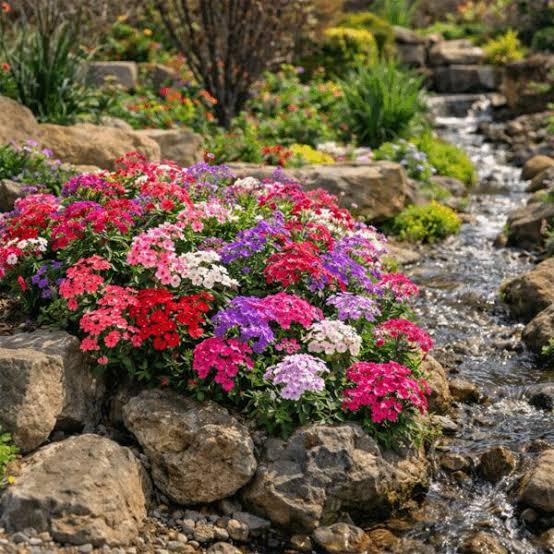 Annual Phlox Phlox Drummondii Large Flowered Mix seeds with colorful blooms