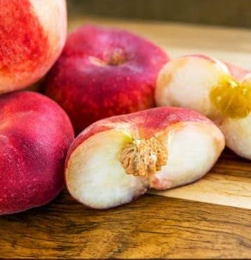 Flat Peach Seeds for growing heirloom sweet donut peach fruit trees